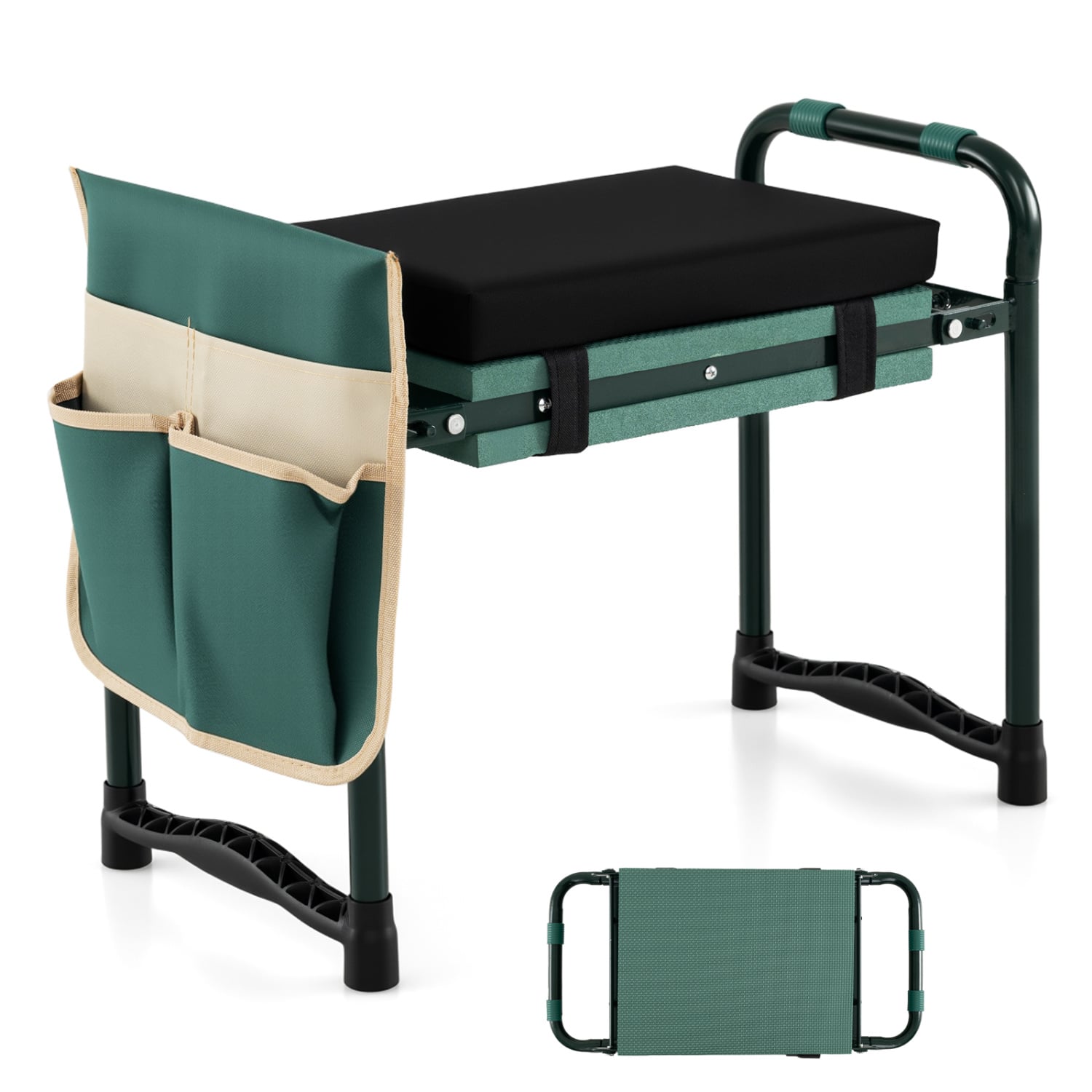 Foldable Garden Kneeler Seat With Eva Foam Padding, Green Garden Tools Green at Gallery Canada