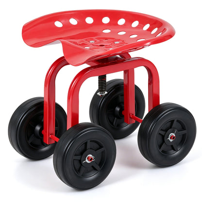 Garden Rolling Workseat, 360° Swivel, Adjustable Height, Red Garden Tools at Gallery Canada