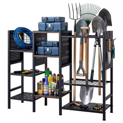 Garden Tool Organizer With Wooden Shelves, Black Sheds & Outdoor Storage Black at Gallery Canada
