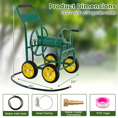 Garden Water Hose Reel Cart, 4 Wheels, Non-Slip Grip, Green Watering & Irrigation at Gallery Canada