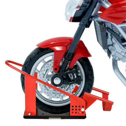 Motorcycle Wheel Chock, 12 Adjustable Holes, 990 lbs, Red Bike Parking Stands at Gallery Canada