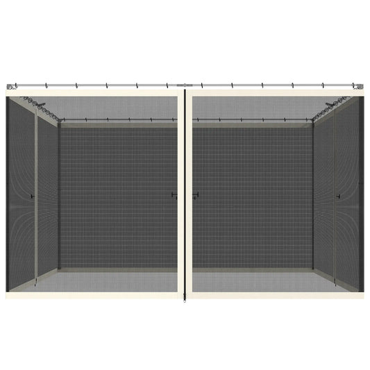 Mosquito Netting for Gazebo, 10' x 12', Cream White, Black Gazebo Sidewalls Black, Cream White at Gallery Canada