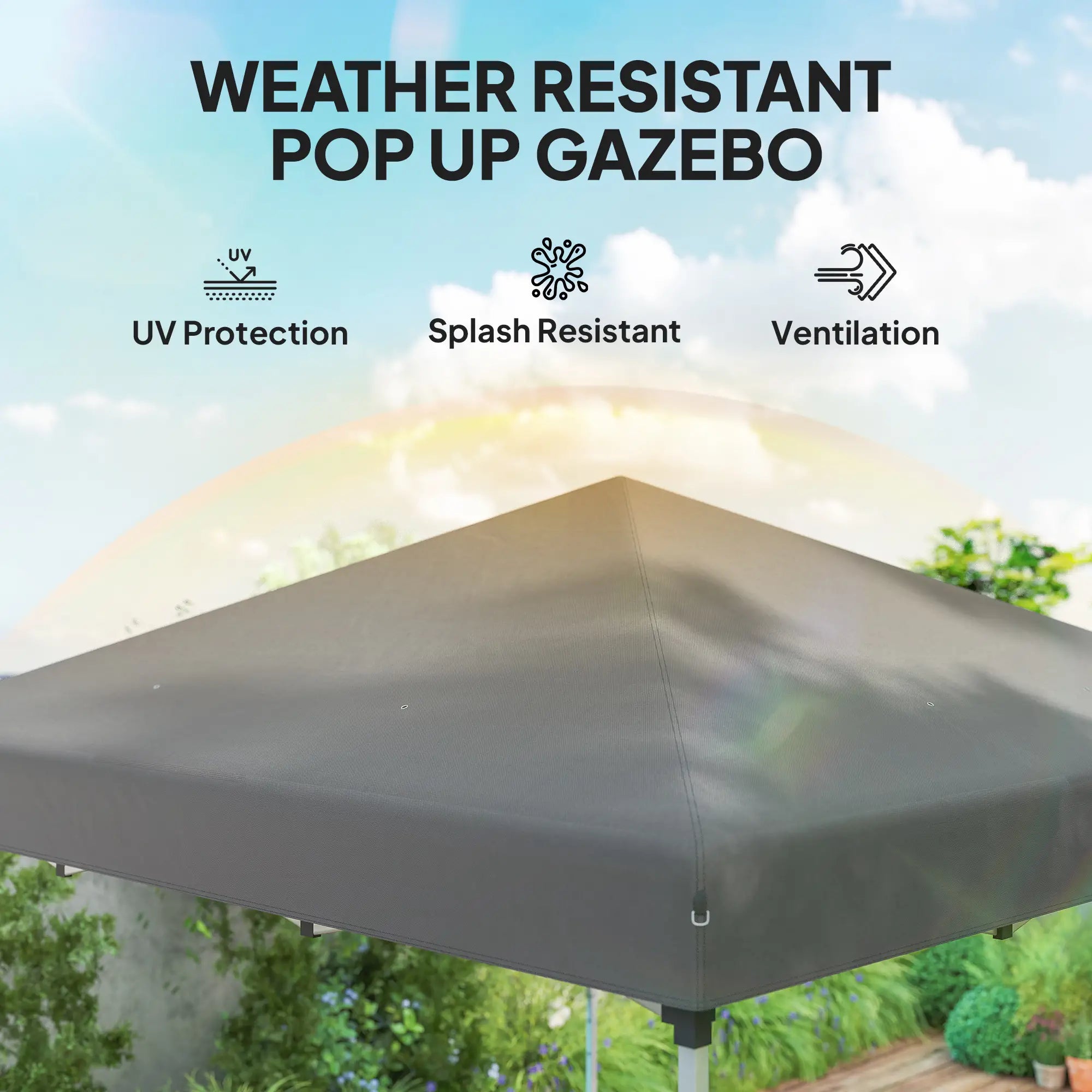 10' x 10' Pop Up Canopy With Sidewalls, Roller Bag, Height Adjustable, Grey Pop Up Canopies at Gallery Canada