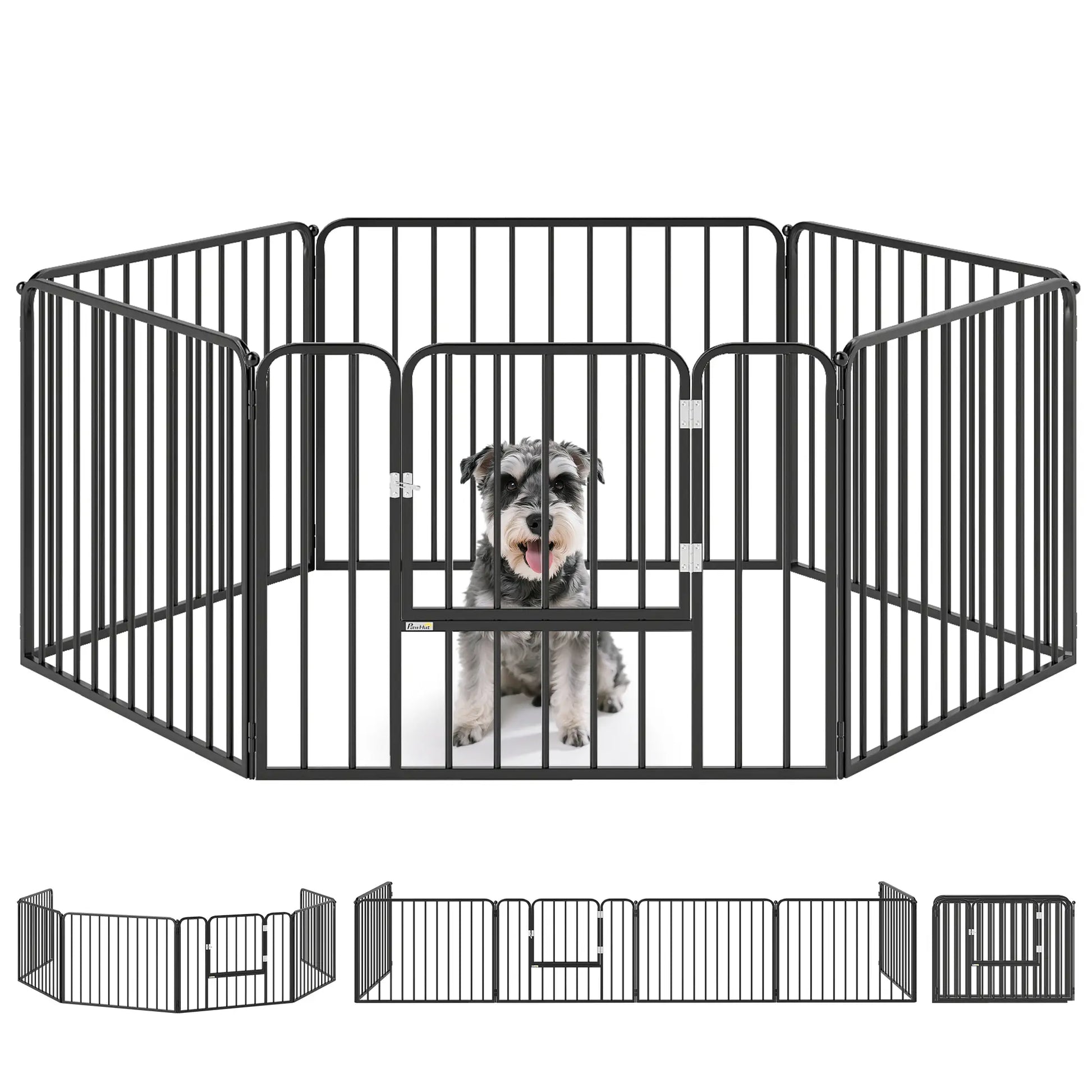 Outdoor Dog Fence, 6 Panels 24" Height, Steel Pet Exercise Pen Houses, Kennels & Pens at Gallery Canada