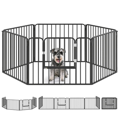 Outdoor Dog Fence, 6 Panels 24" Height, Steel Pet Exercise Pen Houses, Kennels & Pens at Gallery Canada