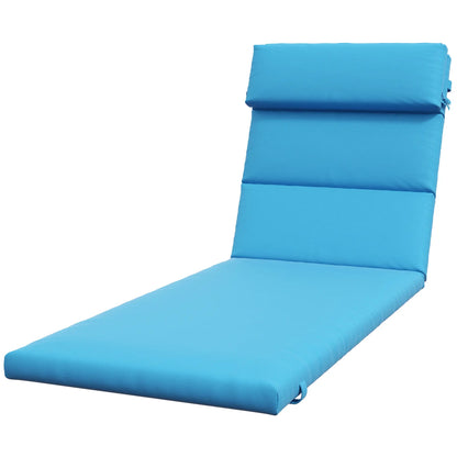 Patio Chaise Lounge Cushion, Sun Lounger Pad with Headrest, Turquoise Patio Chair Cushions Turquoise at Gallery Canada