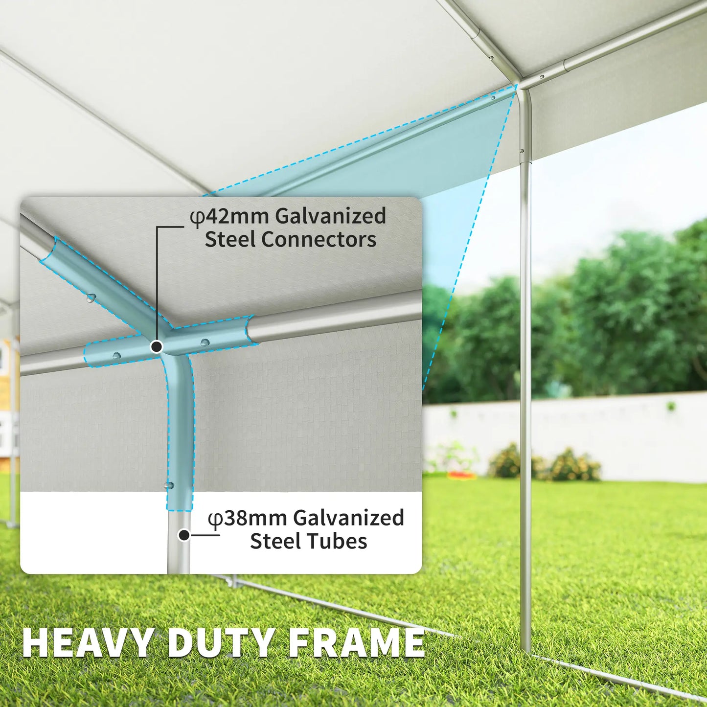 16'x32' Heavy Duty Party Tent, Portable Garage Canopy, White Canopy Tents at Gallery Canada