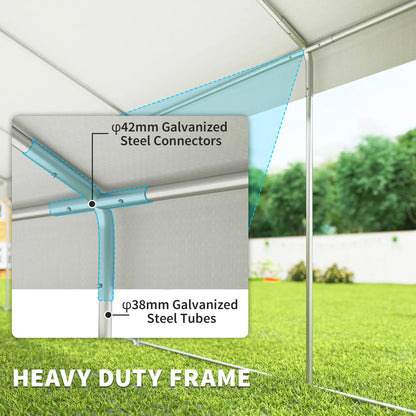 16'x32' Heavy Duty Party Tent, Portable Garage Canopy, White Canopy Tents at Gallery Canada