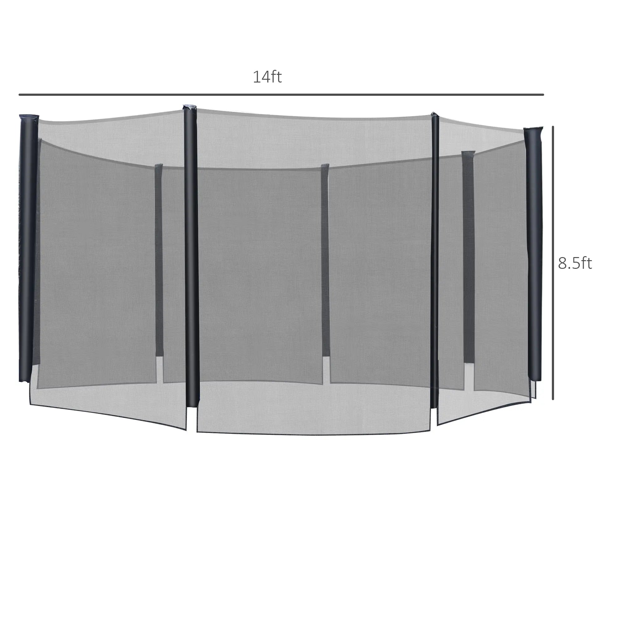14 FT Trampoline Net Enclosure, 8 Poles, Black Trampolines at Gallery Canada