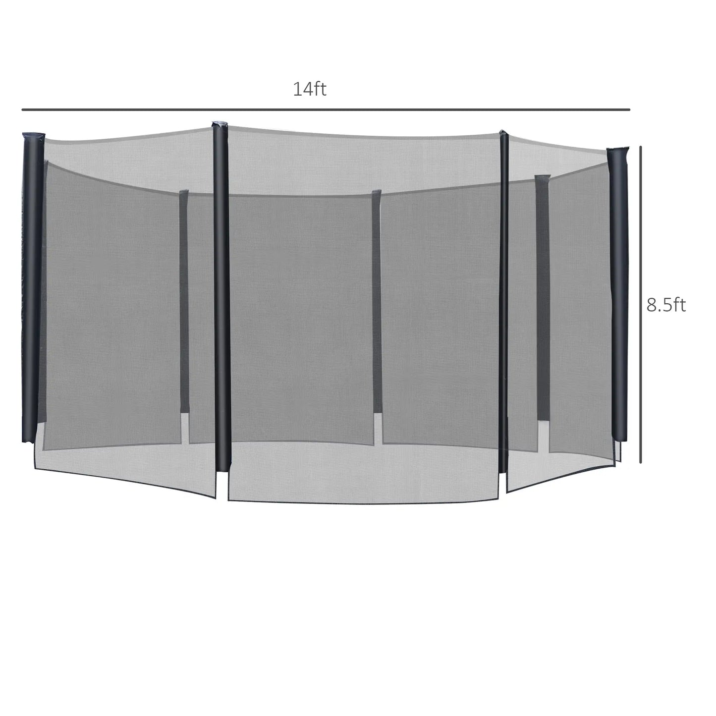 14 FT Trampoline Net Enclosure, 8 Poles, Black Trampolines at Gallery Canada