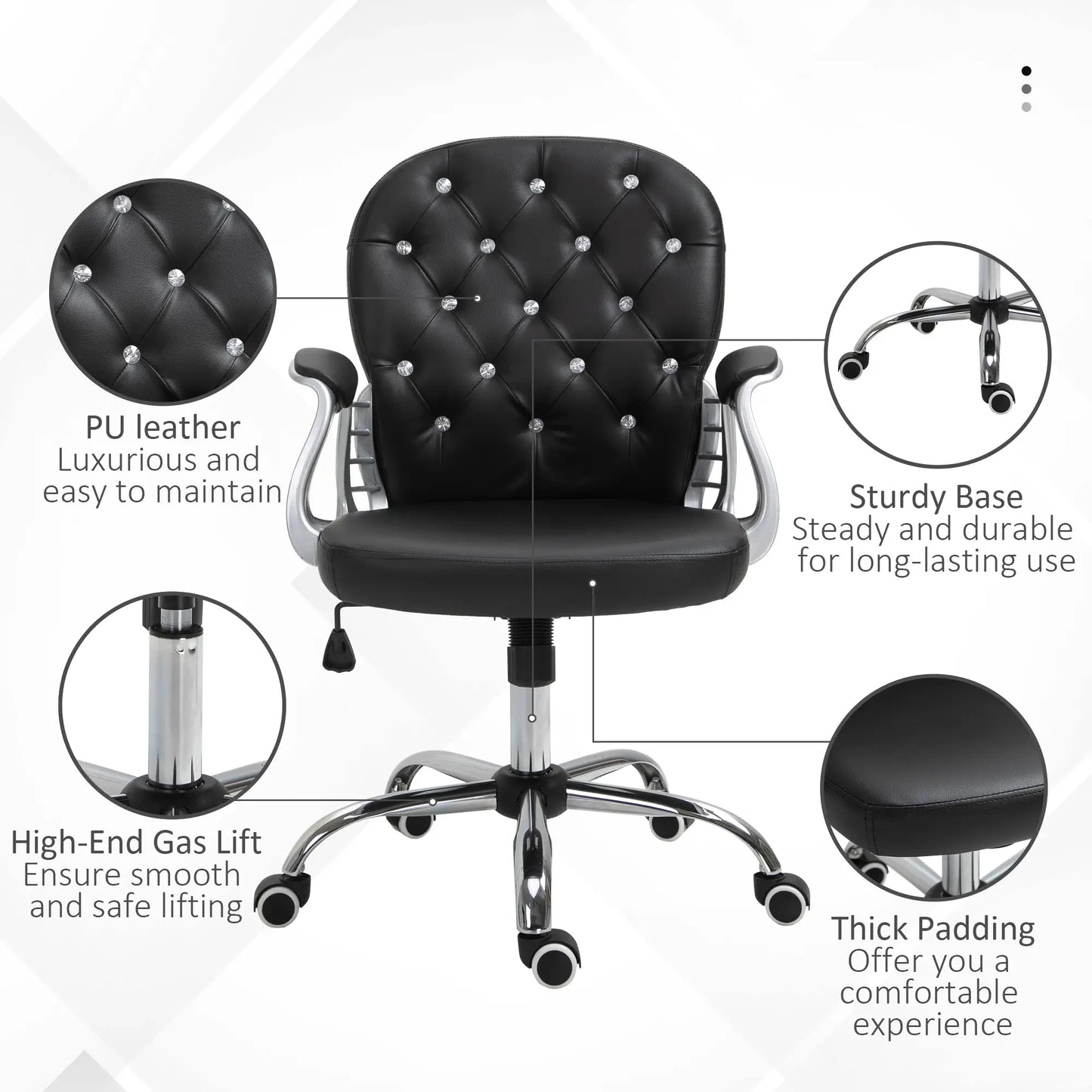 Ergonomic Office Chair, Adjustable Height, Padded Seat, Black Executive & Manager Chairs at Gallery Canada