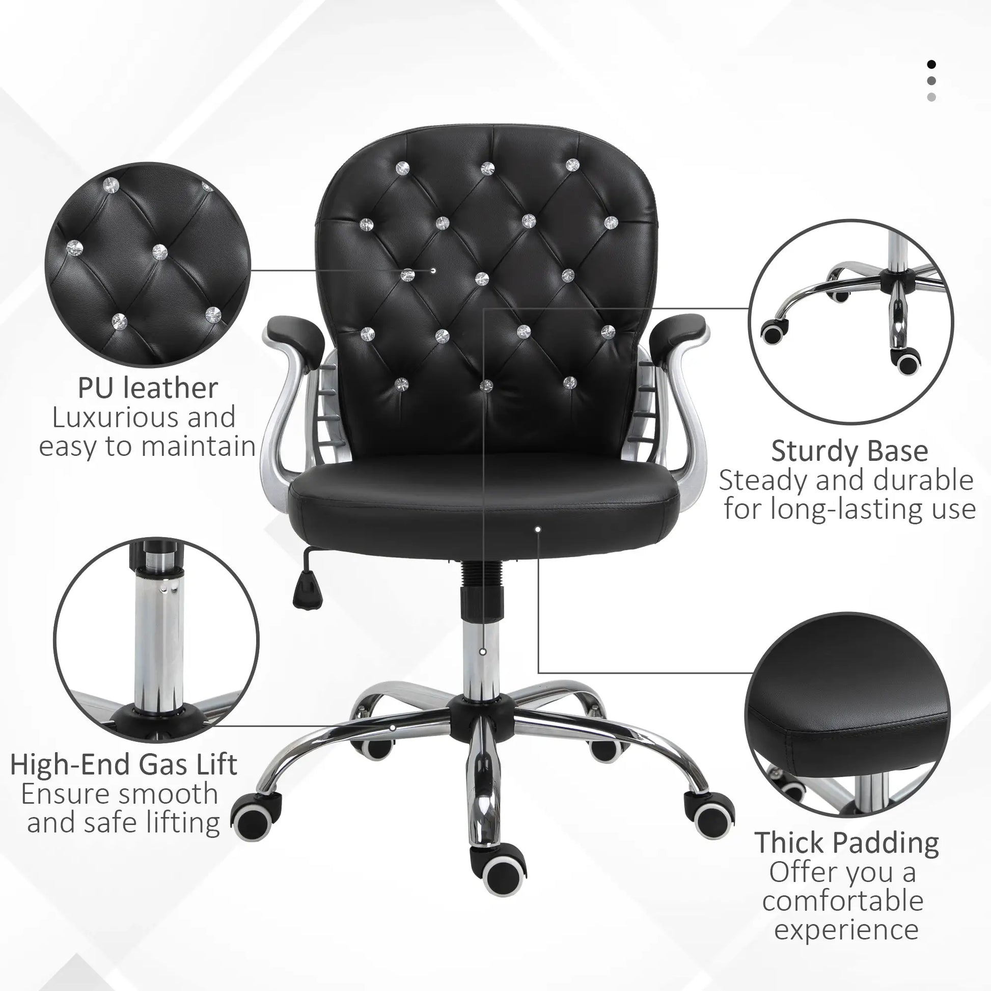 Ergonomic Office Chair, Adjustable Height, Padded Seat, Black Executive & Manager Chairs at Gallery Canada