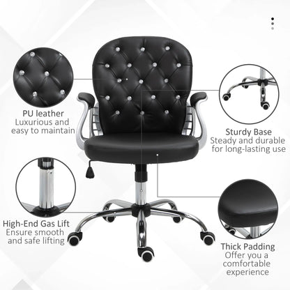 Ergonomic Office Chair, Adjustable Height, Padded Seat, Black Executive & Manager Chairs at Gallery Canada