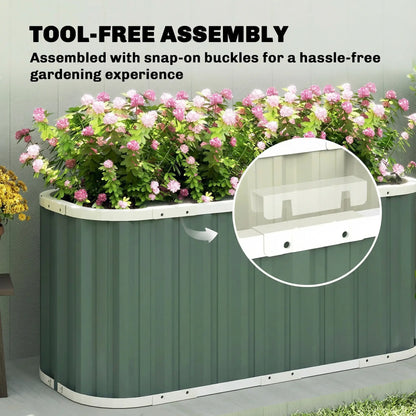 Galvanized Raised Garden Bed, Deep Rot Planter Box, 5' x 2' x 2', Light Green Galvanized Planter Boxes at Gallery Canada