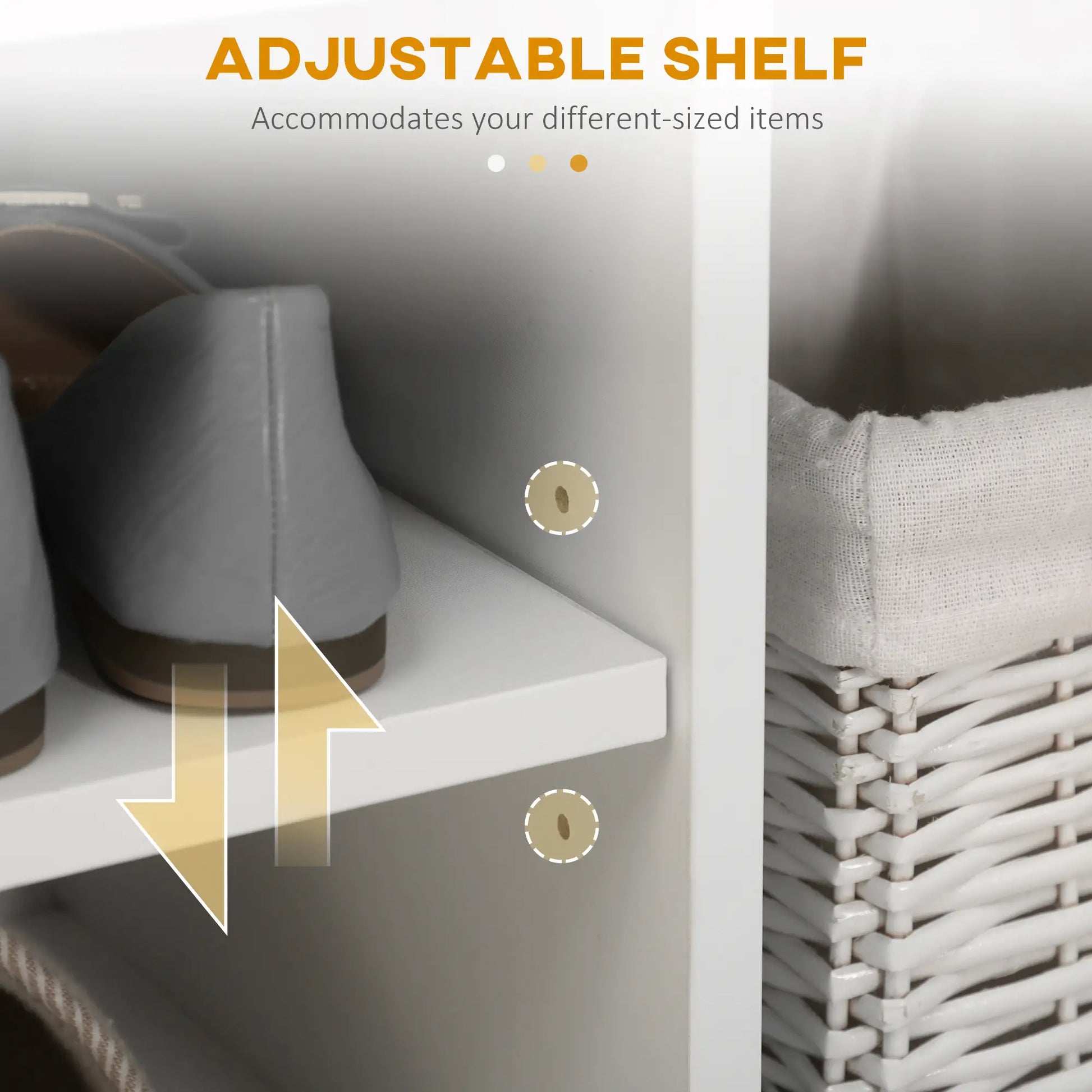 Shoe Bench with Padded Cushion, Hidden Storage, White Storage Ottomans & Benches at Gallery Canada