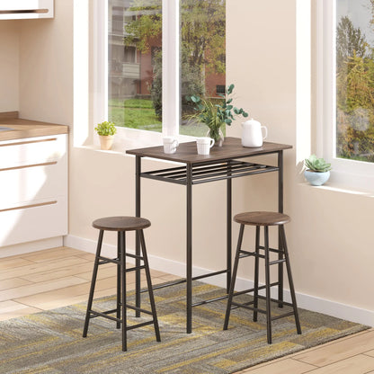 3-Piece Counter Height Bar Table Set, 1 Table 2 Stools, Black Oak, Black Bar Sets at Gallery Canada