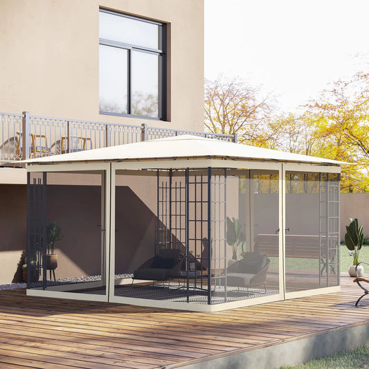 Replacement Mosquito Netting, Gazebo 12' x 12', Cream White, Black Gazebo Sidewalls Black, Cream White at Gallery Canada