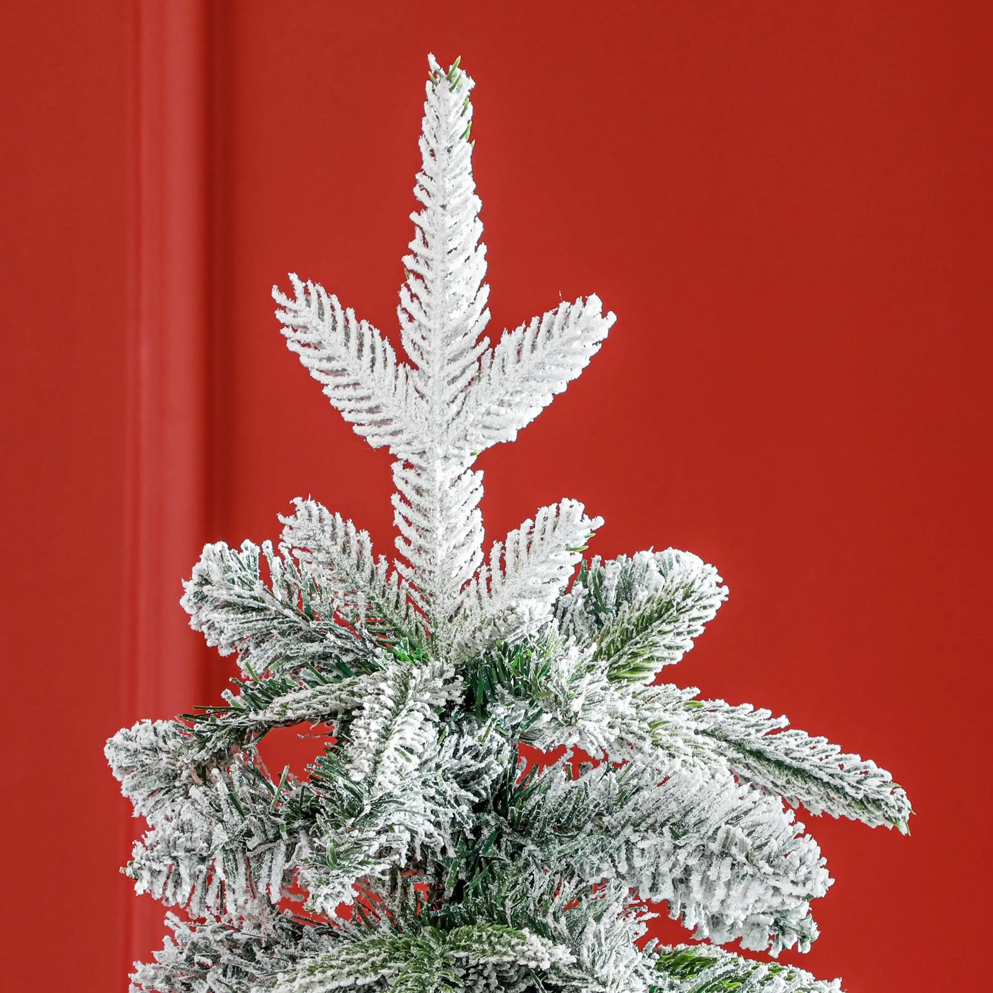 6ft Flocked Artificial Christmas Tree, 600 Tips, Auto Open, Steel Base, Green Flocked Christmas Trees at Gallery Canada