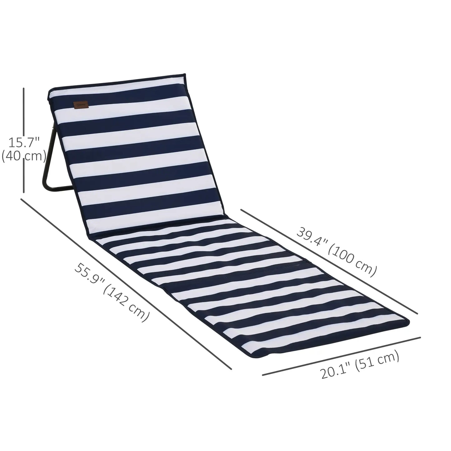 Foldable Lounge Chairs Set, Adjustable Backrest, Blue White Beach Accessories at Gallery Canada
