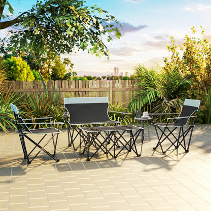 4 Piece Folding Camping Table and Chairs, Outdoor Set, Grey Picnic Tables & Camping Chairs at Gallery Canada