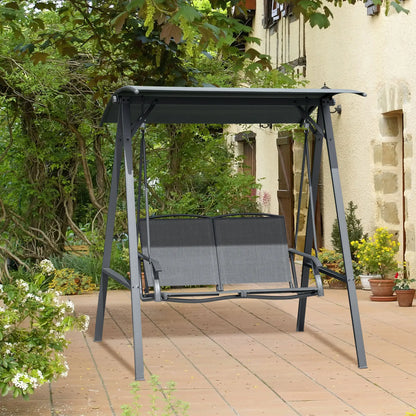2-Seat Outdoor Porch Swing With Adjustable Canopy, Removable Seat, Steel Frame Patio Swings with Stand at Gallery Canada