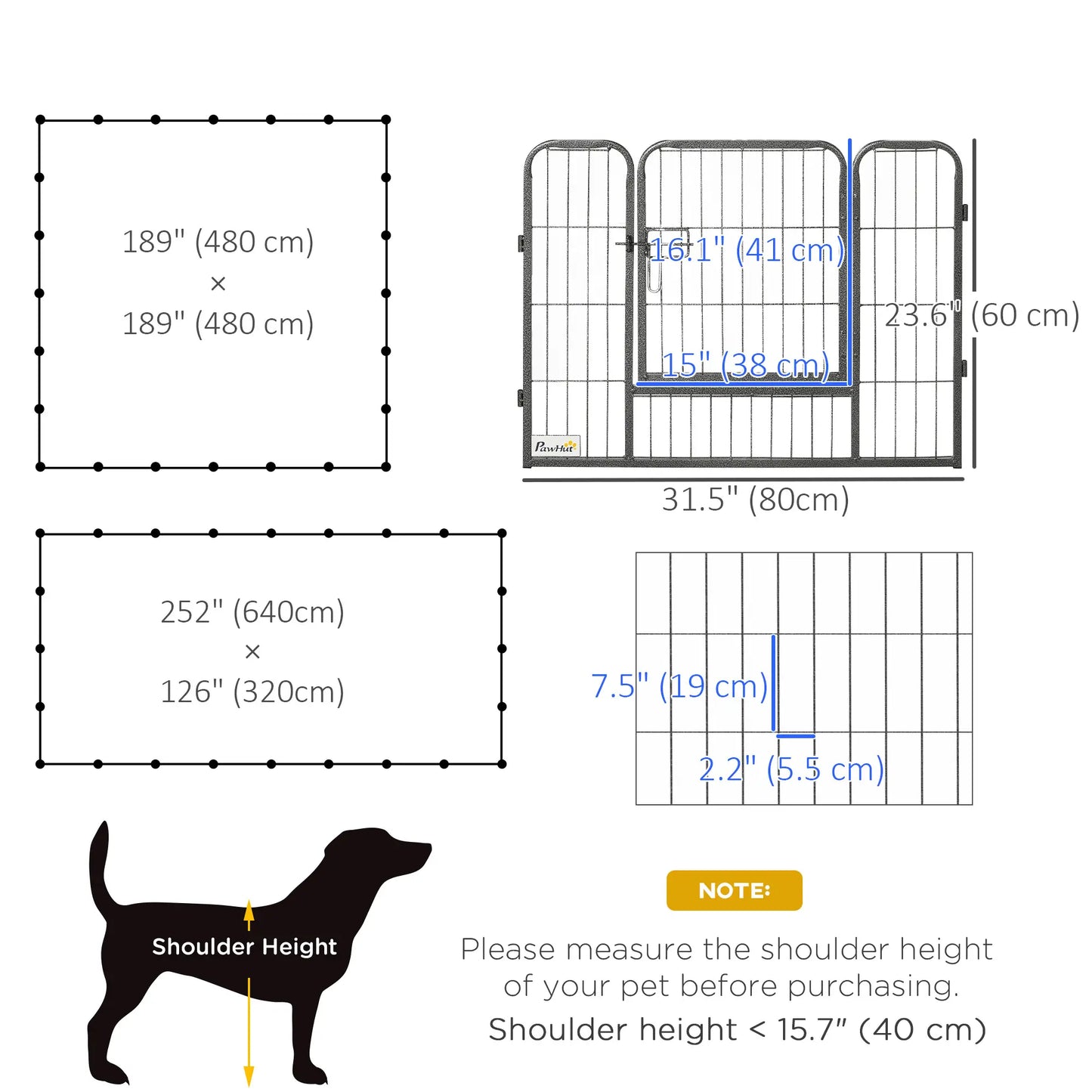 24 Panel 24" Height Dog Playpen, Small Medium Dogs, Grey Houses, Kennels & Pens at Gallery Canada