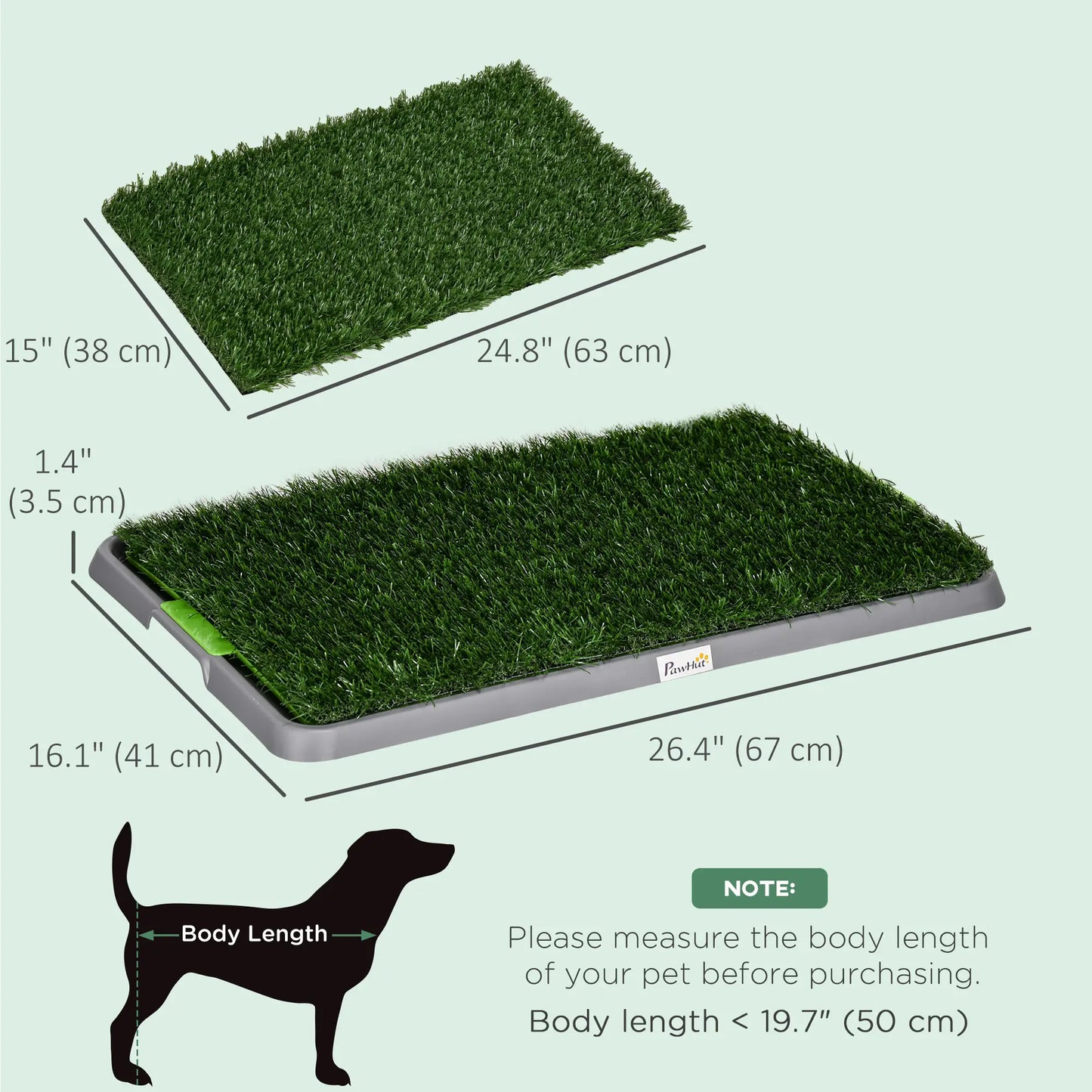 Artificial Grass Dog Pee Pad, 26" x 16", 2 Packs, Green Elevated Dog Beds at Gallery Canada