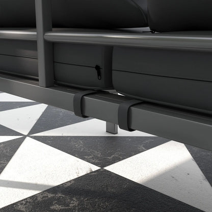 Aluminum Garden Sofa, 3-Person Outdoor Couch, 72.8" x 26" x 25.2", Grey Patio Chairs at Gallery Canada