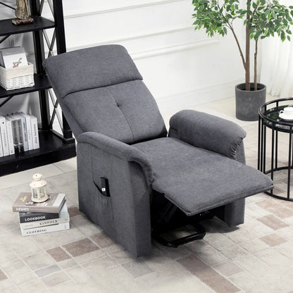 Power Lift Chair, Electric Recliner Sofa with Remote, Side Pocket, Grey Electric Power Lift Chairs at Gallery Canada