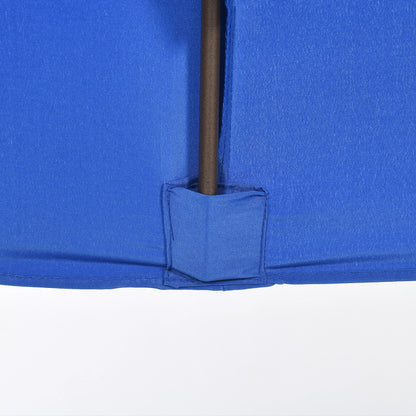 6.5x10ft Rectangle Patio Umbrella, Aluminum Frame, Crank Handle, Dark Blue Sun Umbrellas at Gallery Canada