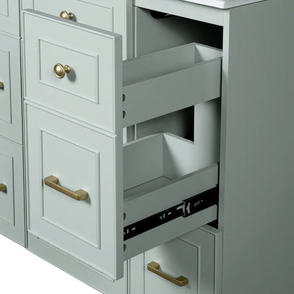 Bathroom Vanity, Ceramic Sink, Soft-Close Doors, 36" L x 18" W x 34" H, Green Sink Cabinets at Gallery Canada