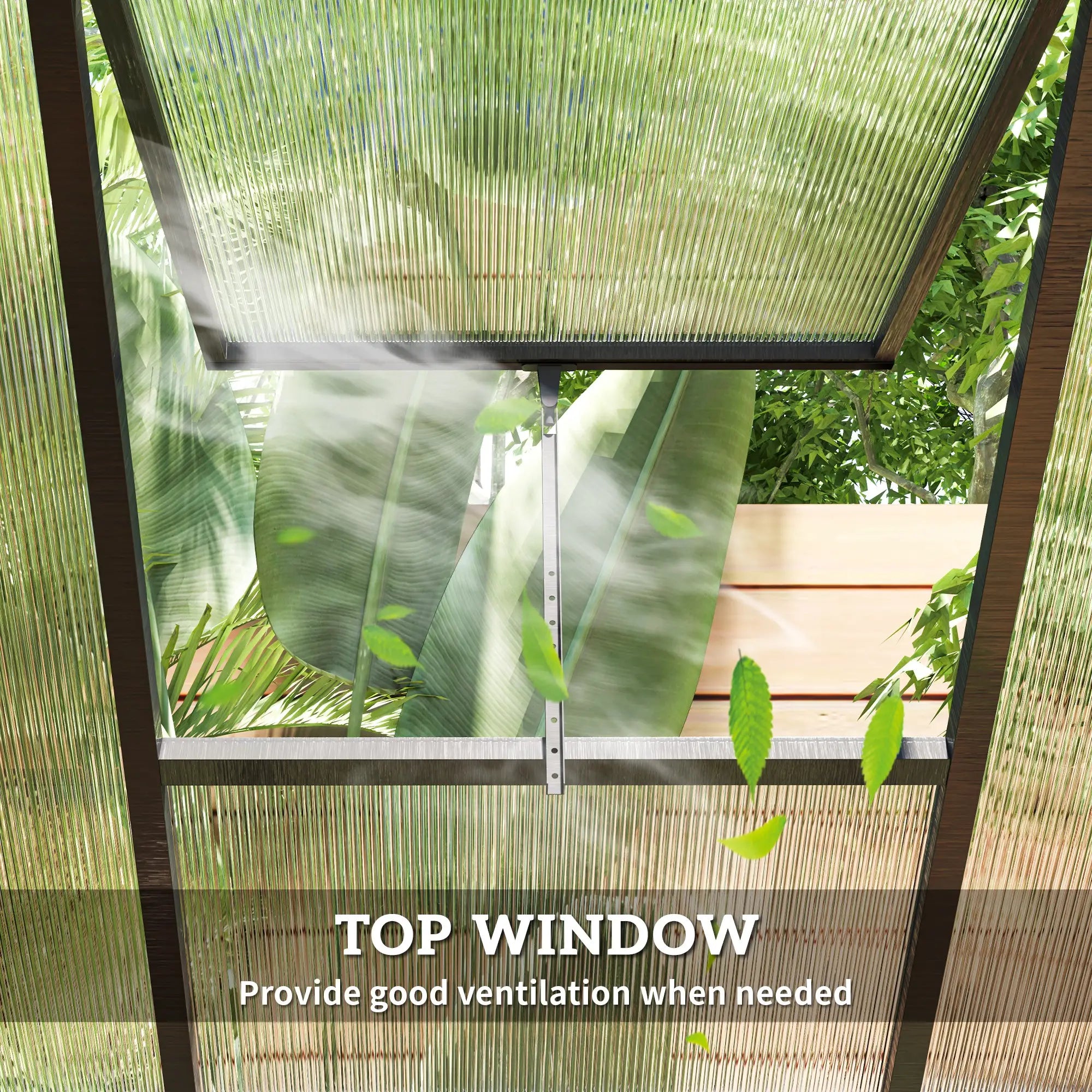 6' x 10' x 6.4' Polycarbonate Greenhouse, Aluminum Walk-In, Charcoal Grey Walk In Greenhouses at Gallery Canada