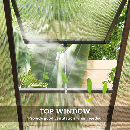 6' x 10' x 6.4' Polycarbonate Greenhouse, Aluminum Walk-In, Charcoal Grey Walk In Greenhouses at Gallery Canada