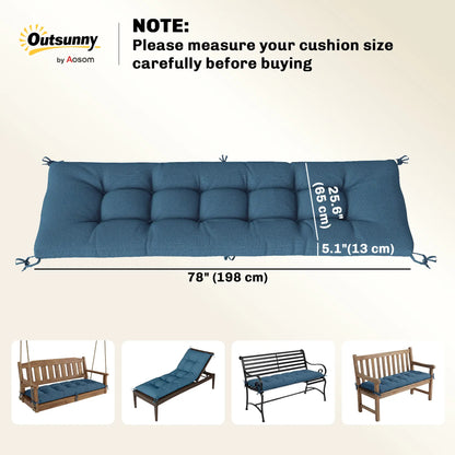 Patio Lounge Chair Cushion, UV50+ with Straps, 78 x 25.6 inch, Blue Patio Chair Cushions at Gallery Canada