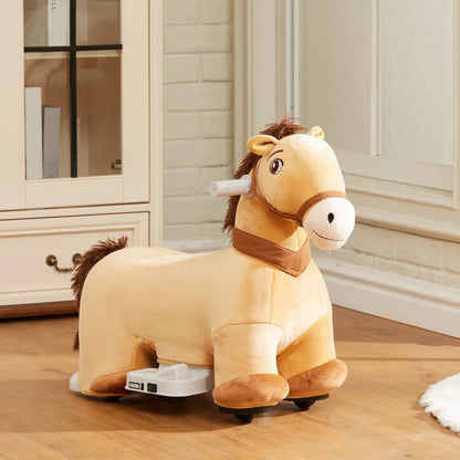 6V Kids Ride On Horse Toy, Electric, Brown Rocking Horses at Gallery Canada