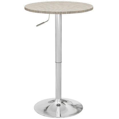 Adjustable Round Bar Table, PE Rattan Top, Steel Base, 2-Person, Grey Bar Tables at Gallery Canada