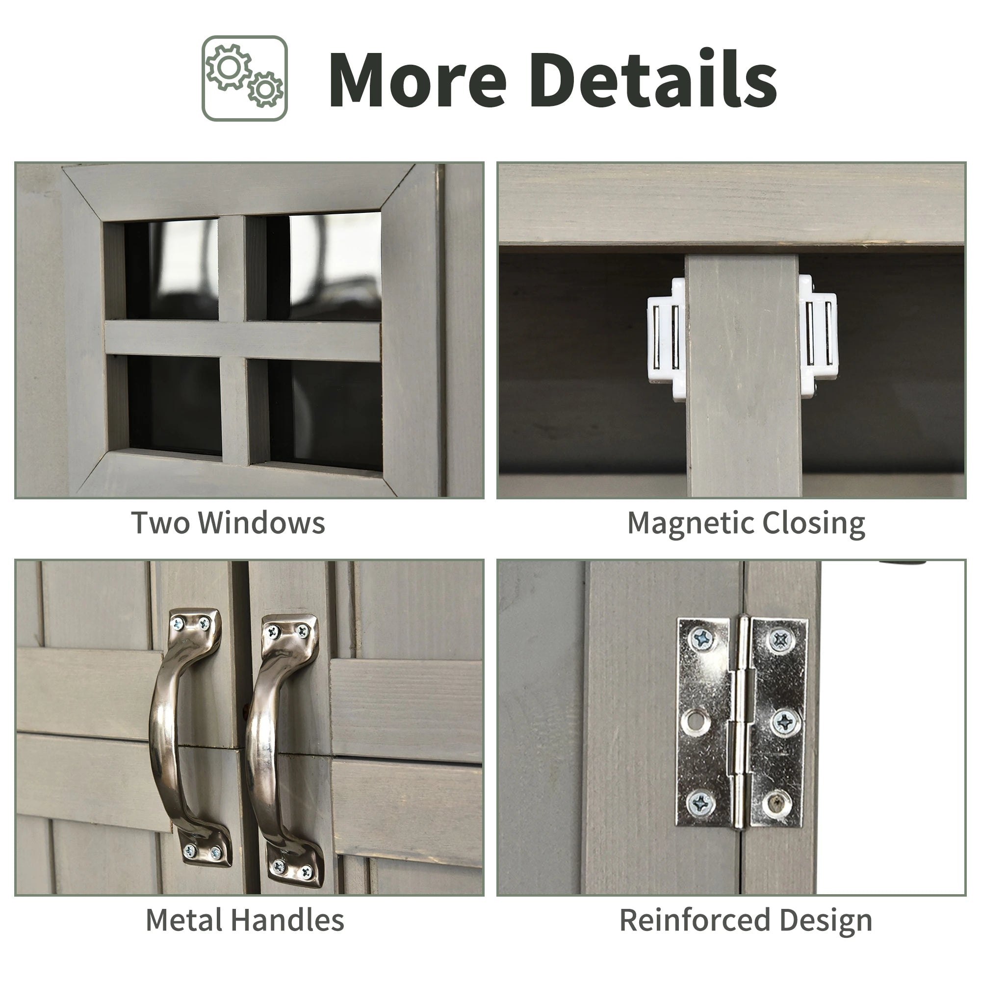 4x1.5ft Wooden Garden Storage Shed, Outdoor Tool Cabinet, Grey Sheds at Gallery Canada