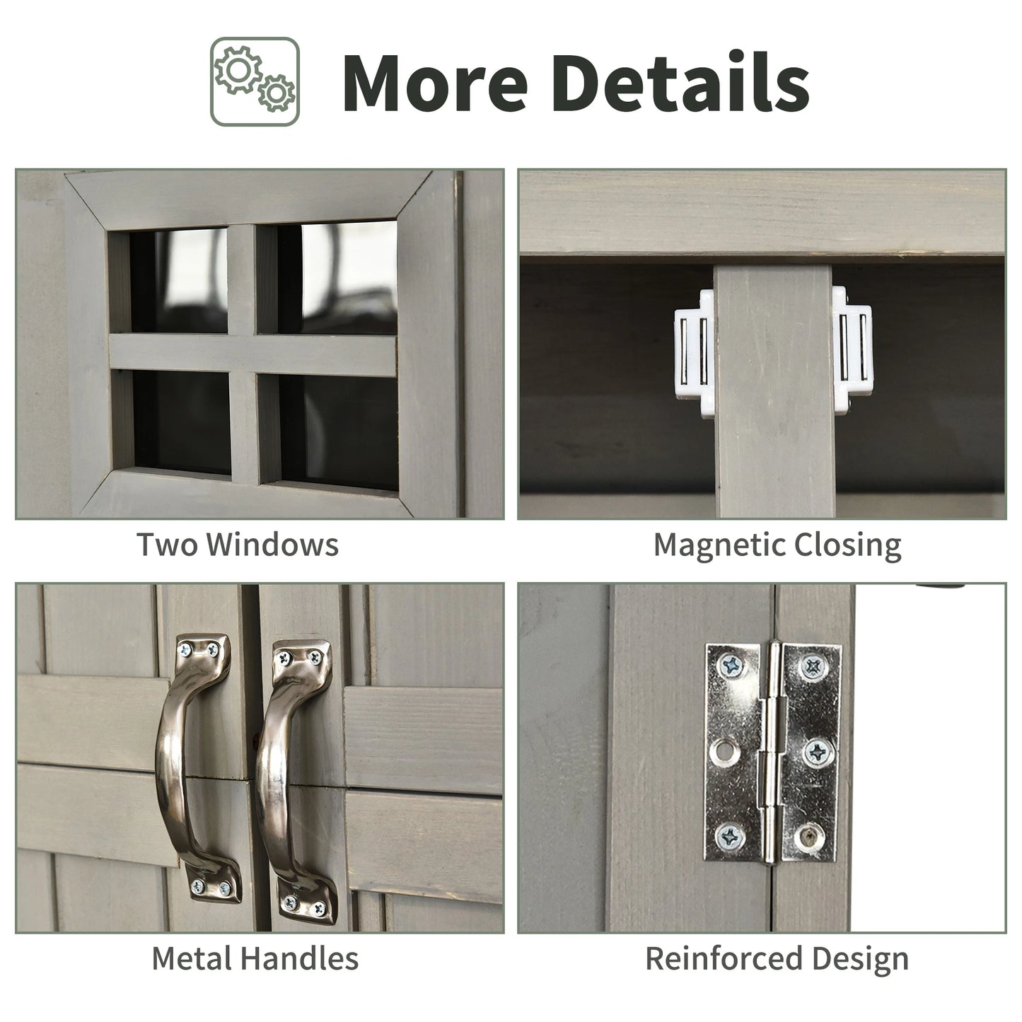 4x1.5ft Wooden Garden Storage Shed, Outdoor Tool Cabinet, Grey Sheds at Gallery Canada