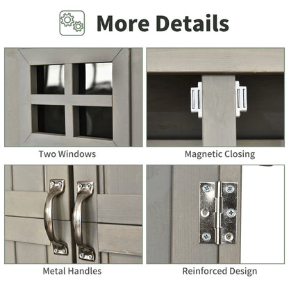 4x1.5ft Wooden Garden Storage Shed, Outdoor Tool Cabinet, Grey Sheds at Gallery Canada