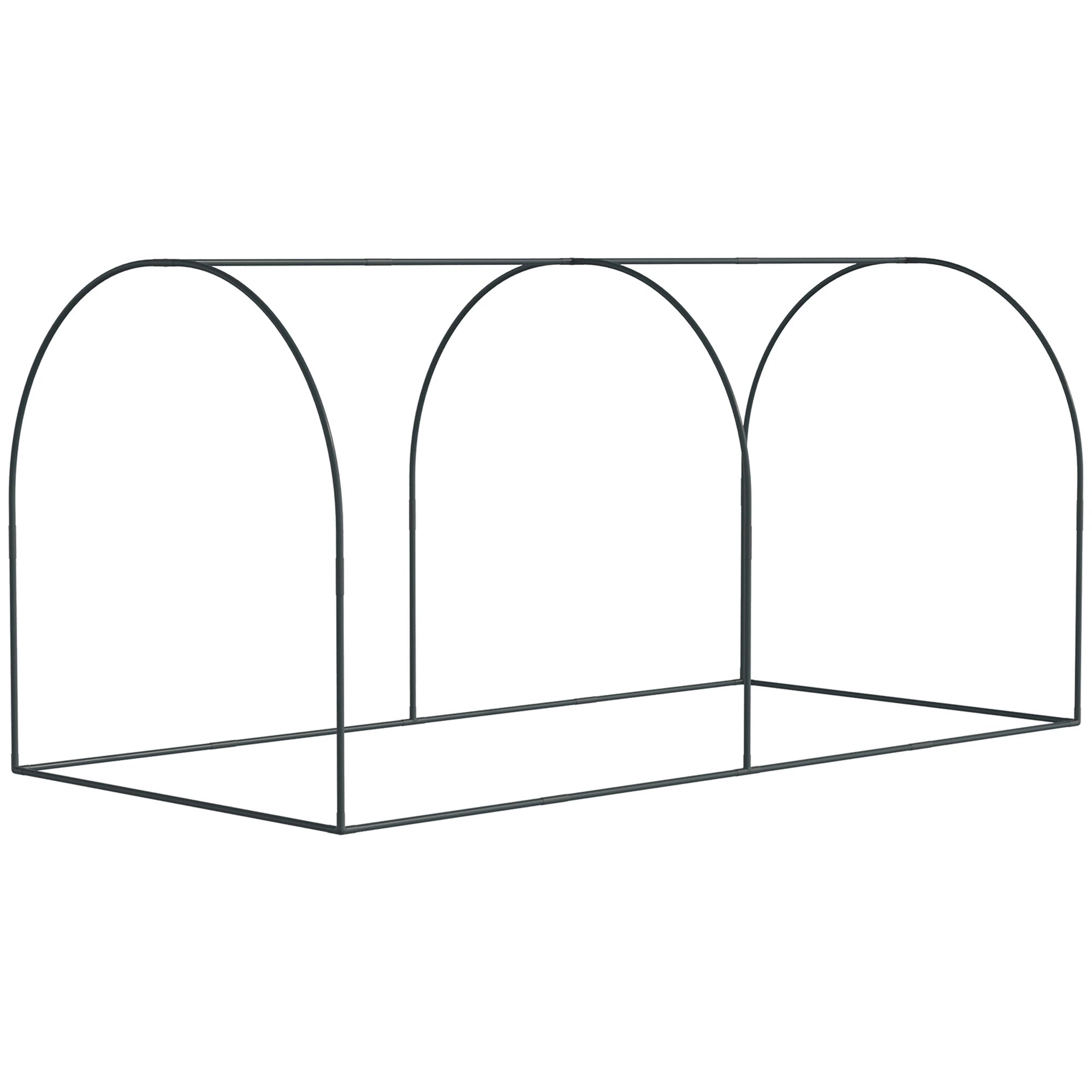 8' x 4' Crop Cage, Garden Plant Protector, 2 Zippered Doors, 6 Stakes, Black Walk In Greenhouses at Gallery Canada