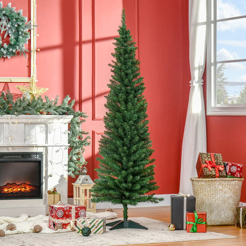 6’ PVC Slim Artificial Pencil Christmas Tree, Holiday Decor