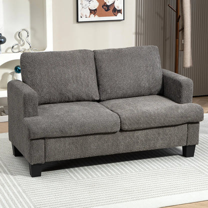 54.3" Loveseat Sofa, 2 Seater, Removable Cushions, Solid Wood Frame, Dark Grey 2-Seater Sofas at Gallery Canada