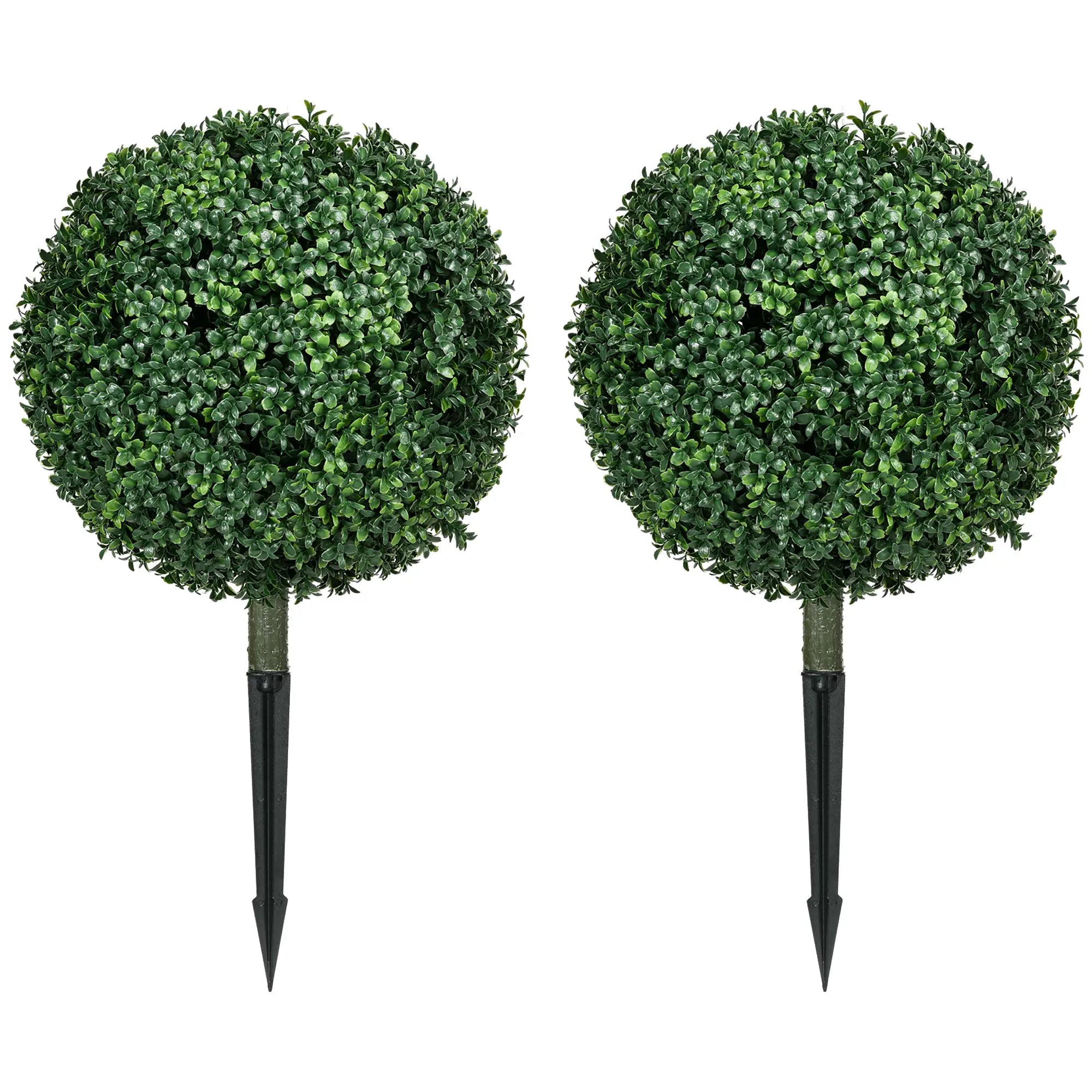 Artificial Boxwood Trees, Set of 2 Ball Topiary, UV Resistant Artificial Trees Green at Gallery Canada