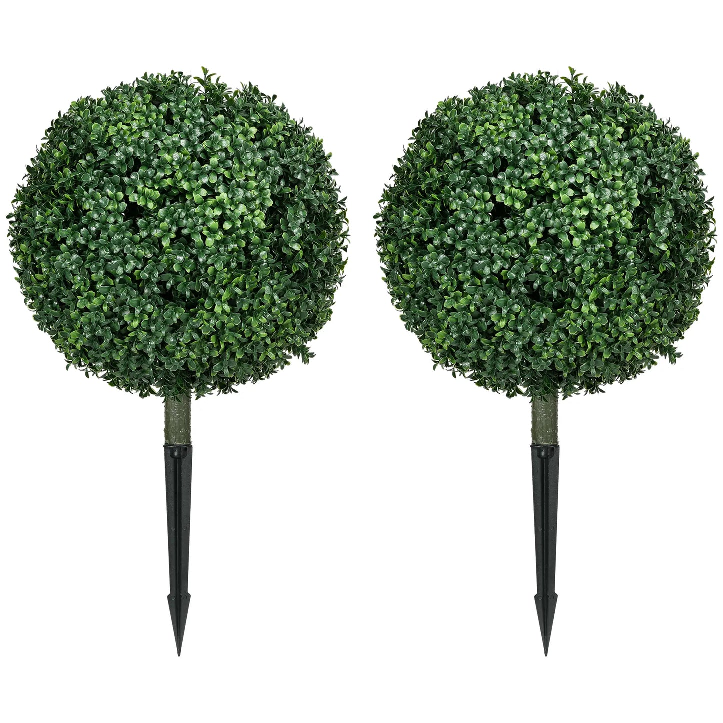 Artificial Boxwood Trees, Set of 2 Ball Topiary, UV Resistant Artificial Trees Green at Gallery Canada