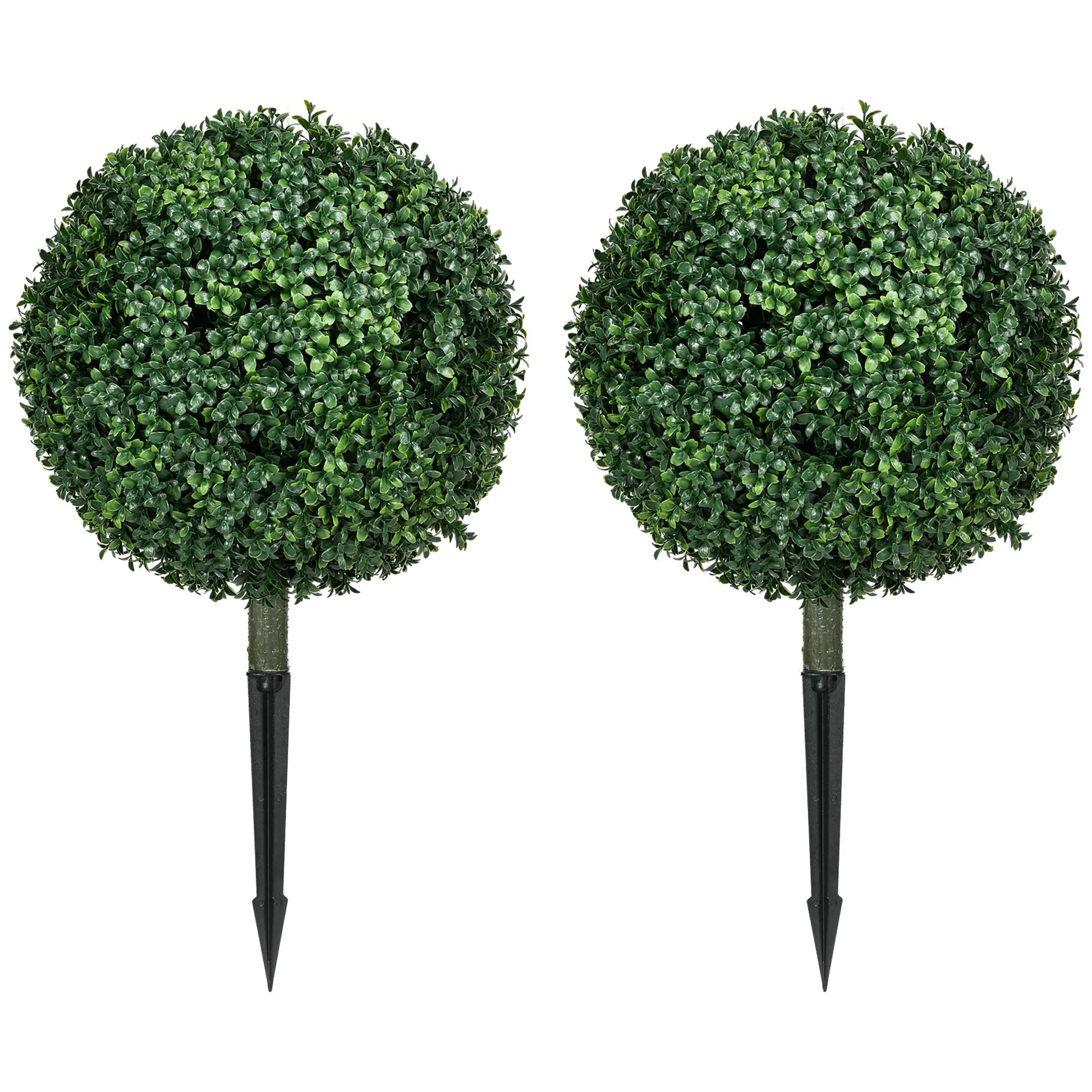 Artificial Boxwood Trees, Set of 2 Ball Topiary, UV Resistant Artificial Trees Green at Gallery Canada