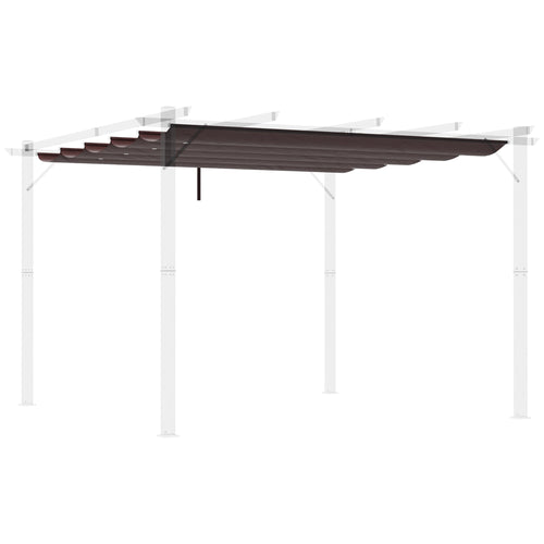 Retractable Replacement Pergola Canopy for 9.8' x 9.8' Pergola, Pergola Cover Replacement, Coffee