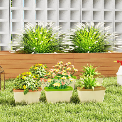 6 Pack Self Watering Flower Pots, 10.5 Inch Planter Box with Water Indicator Garden Accessories at Gallery Canada