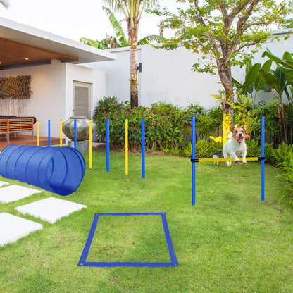 Dog Agility Starter Kit, Outdoor Training Set, Tunnel, 8 Weave Poles, High Jumper Dog Agility Training Equipment at Gallery Canada