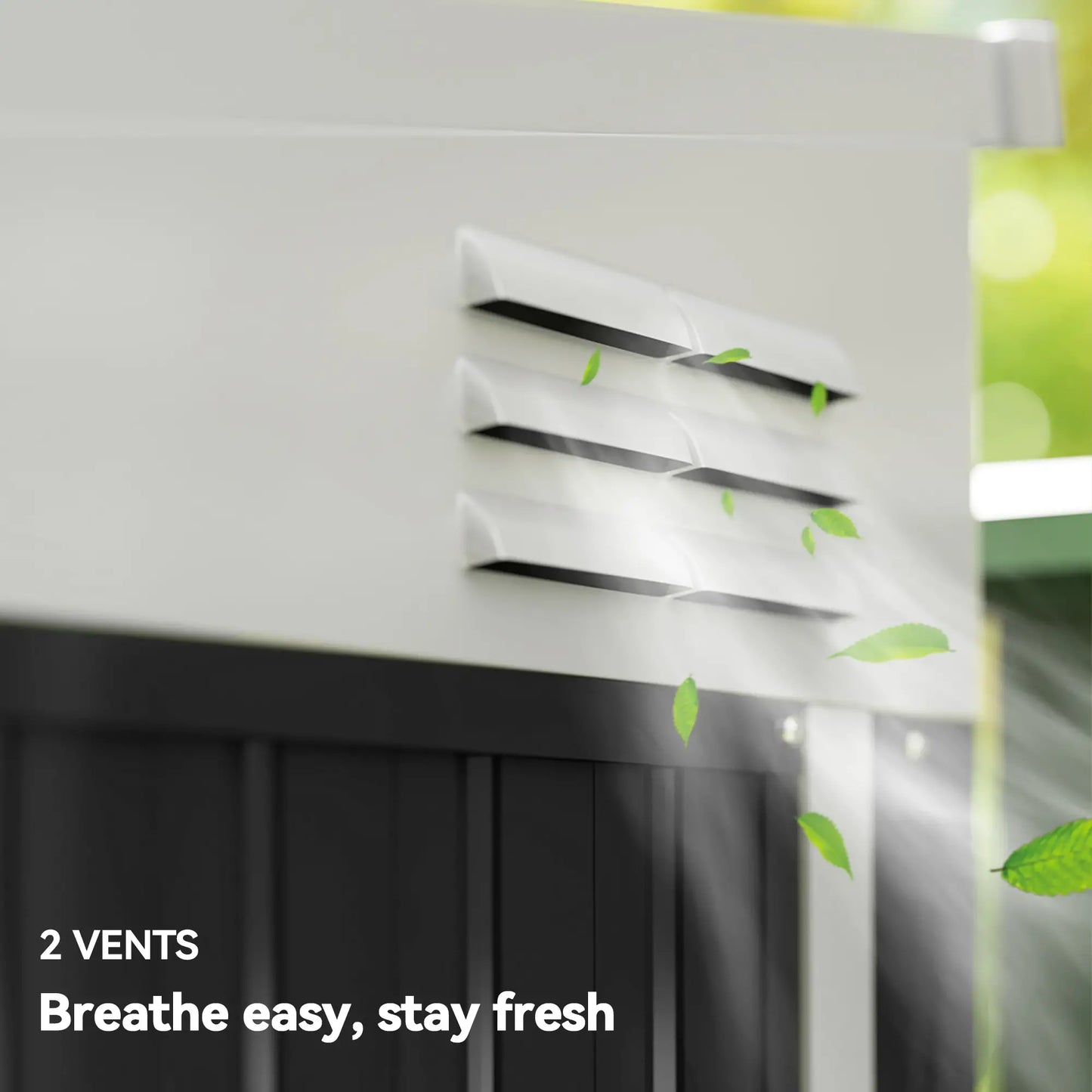 4' x 8' Outdoor Storage Shed, Metal Tool Shed, Lockable Door, Air Vents, Dark Grey