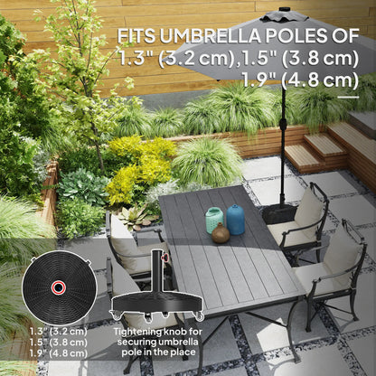 Round Umbrella Base With Wheels, Cement-Filled 55 Lbs, Black Umbrella Bases at Gallery Canada